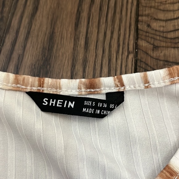 Shein summer dress! Brown/beige animal print on white! - Picture 3 of 5